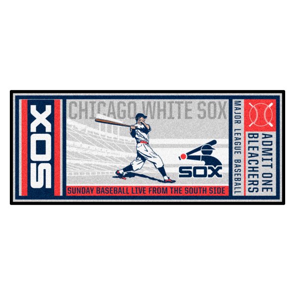 FanMats® - Cooperstown Retro Collection 1982 Chicago White Sox 30" x 72" Nylon Face Retro Ticket Runner Mat