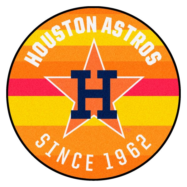 FanMats® - Cooperstown Retro Collection 1984 Houston Astros 27.6" Dia Nylon Face Starter Mat