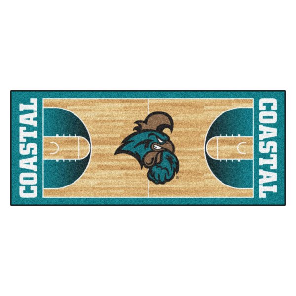 FanMats® - Coastal Carolina University 30" x 72" Nylon Face Basketball Court Runner Mat with "Chanticleer" Logo