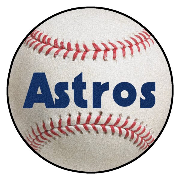 FanMats® - Cooperstown Retro Collection 1984 Houston Astros Baseball Mat 27" Dia Nylon Face Retro Baseball Ball Floor Mat
