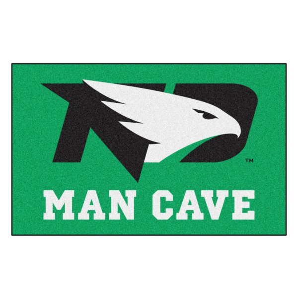 FanMats® - University of North Dakota 60" x 96" Nylon Face Man Cave Ulti-Mat with "ND Hawk" Logo