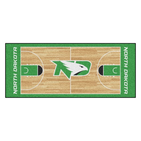FanMats® - University of North Dakota 30" x 72" Nylon Face Basketball Court Runner Mat with "ND Hawk" Logo & Wordmark