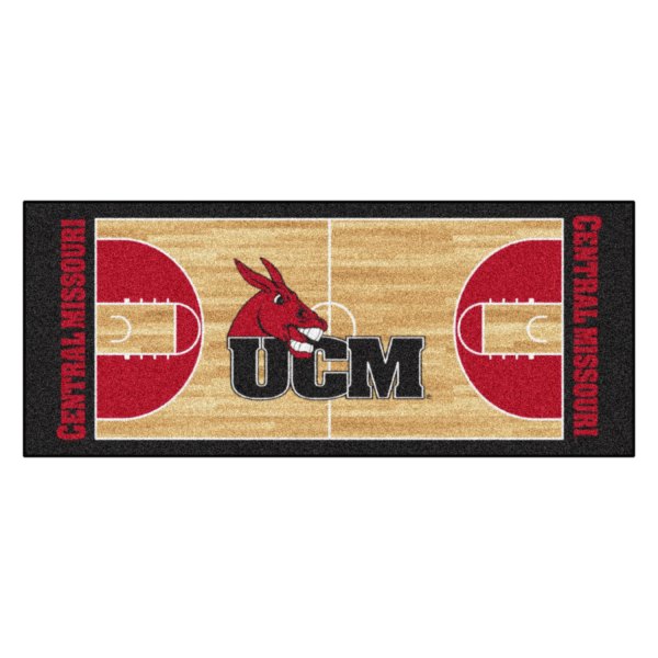 FanMats® - University of Central Missouri 30" x 72" Nylon Face Basketball Court Runner Mat with "Mule & UCM" Logo