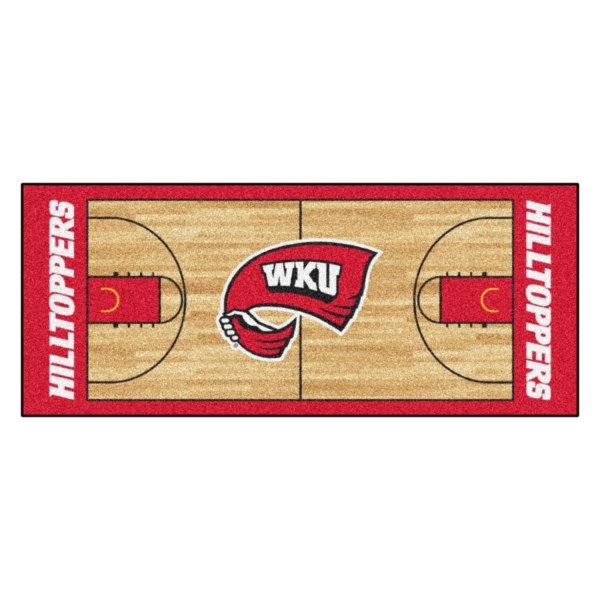 FanMats® - Western Kentucky University 30" x 72" Nylon Face Basketball Court Runner Mat with "Flag WKU" Logo & Wordmark