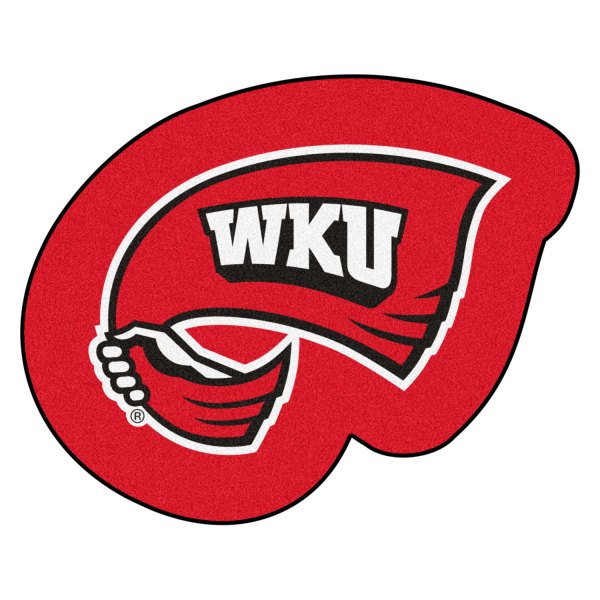 FanMats® - Western Kentucky University 36" x 48" Nylon Face Mascot Floor Mat with "Flag WKU" Logo