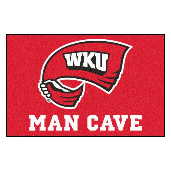 FanMats® - Western Kentucky University 19" x 30" Nylon Face Man Cave Starter Mat with "Flag WKU" Logo