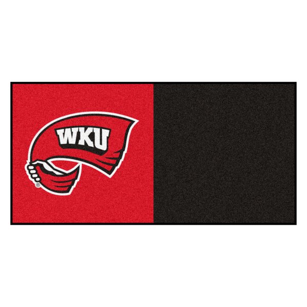 FanMats® - Western Kentucky University 18" x 18" Nylon Face Team Carpet Tiles with "Flag WKU" Logo