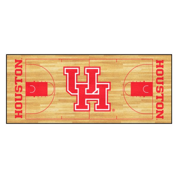 FanMats® - University of Houston 30" x 72" Nylon Face Basketball Court Runner Mat with "Interlocked UH" Logo & Wordmark