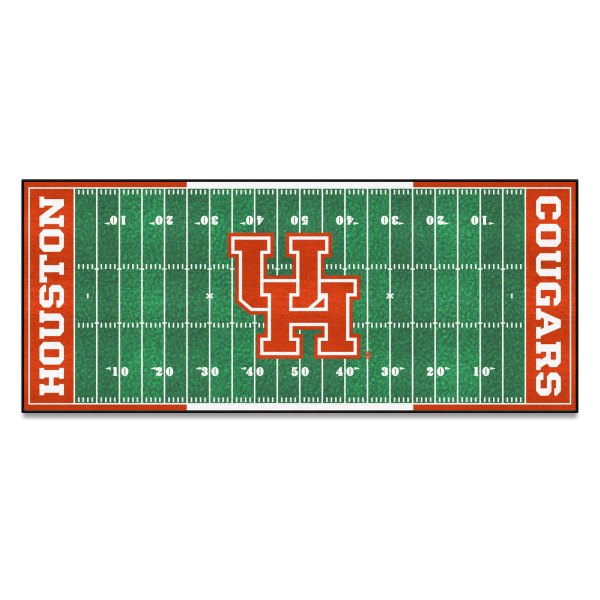 FanMats® - University of Houston 30" x 72" Nylon Face Football Field Runner Mat with "Interlocked UH" Logo & Wordmark