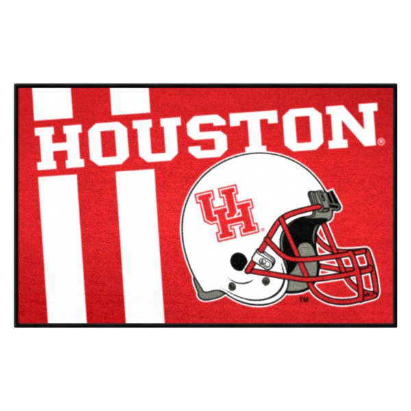 FanMats® - University of Houston 19" x 30" Nylon Face Uniform Starter Mat with Football Helmet with Wordmark & Stripe
