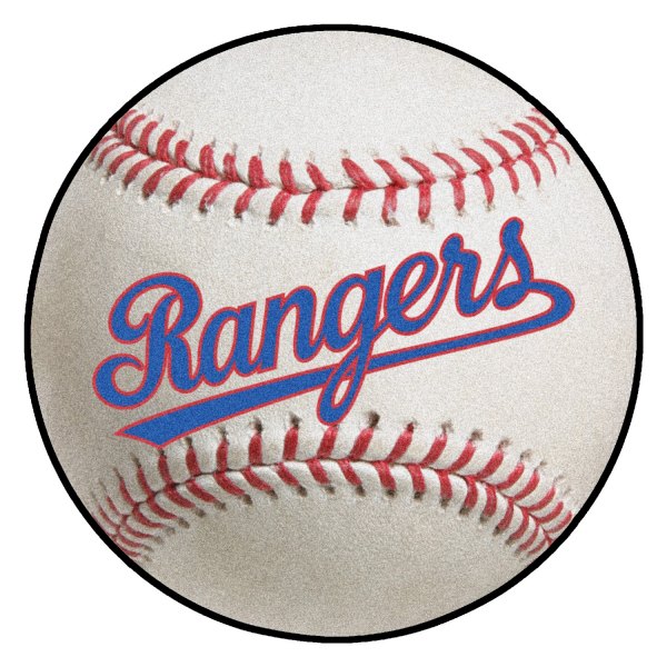 FanMats® - Cooperstown Retro Collection 1984 Texas Rangers Baseball Mat 27" Dia Nylon Face Retro Baseball Ball Floor Mat