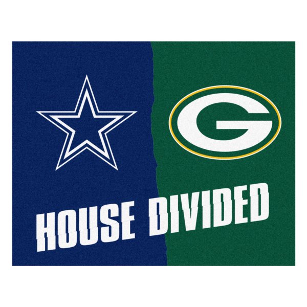 FanMats® - Green Bay Packers/Dallas Cowboys 33.75" x 42.5" Nylon Face House Divided Floor Mat