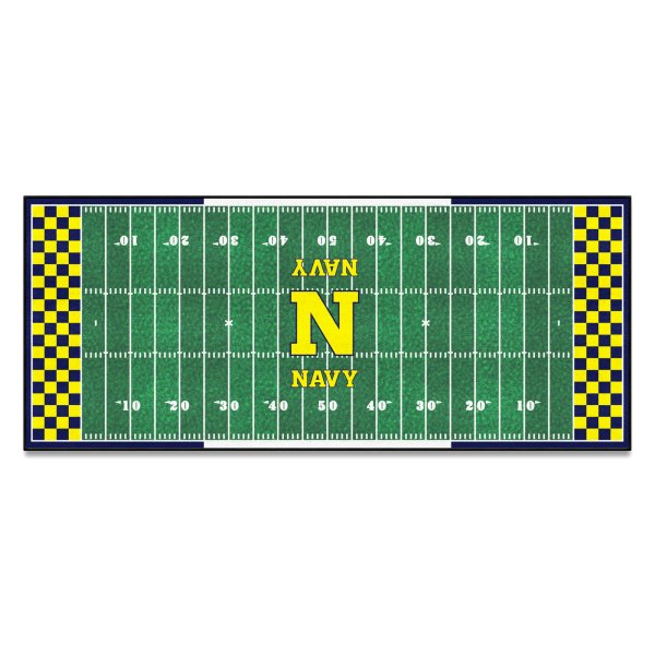 FanMats® - U.S. Naval Academy 30" x 72" Nylon Face Football Field Runner Mat with "N" Primary Logo