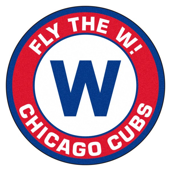 FanMats® - Chicago Cubs 27" Dia Nylon Face Floor Mat with "W Flag" Logo