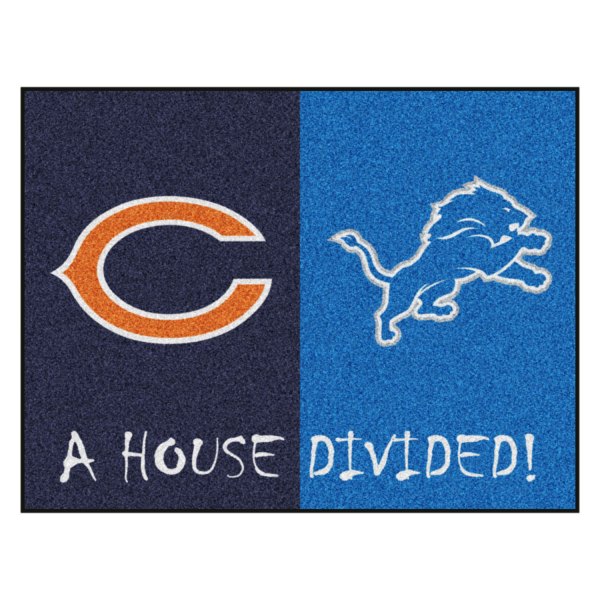 FanMats® - Chicago Bears/Detroit Lions 33.75" x 42.5" Nylon Face House Divided Floor Mat