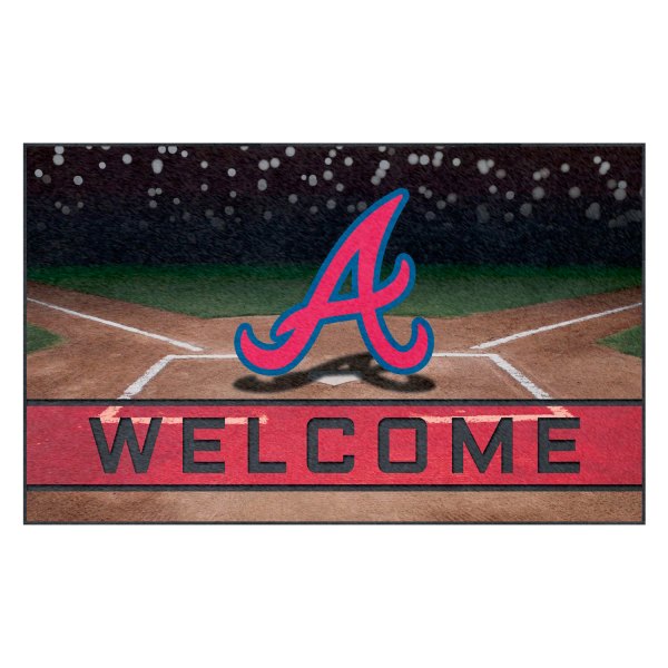 FanMats® - Atlanta Braves 18" x 30" Crumb Rubber Door Mat with "Script A" Logo