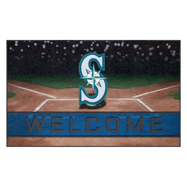 FanMats® - Seattle Mariners 18" x 30" Crumb Rubber Door Mat with "S with Compass" Logo