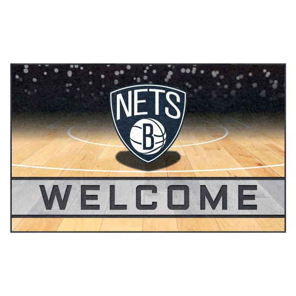 FanMats® - Brooklyn Nets 18" x 30" Crumb Rubber Door Mat with "Nets & B Shield" Logo