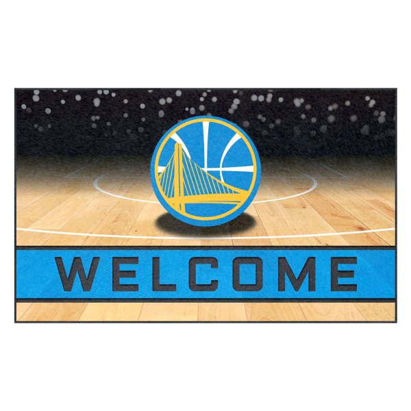 FanMats® - Golden State Warriors 18" x 30" Crumb Rubber Door Mat with "Circular Golden Gate" Logo