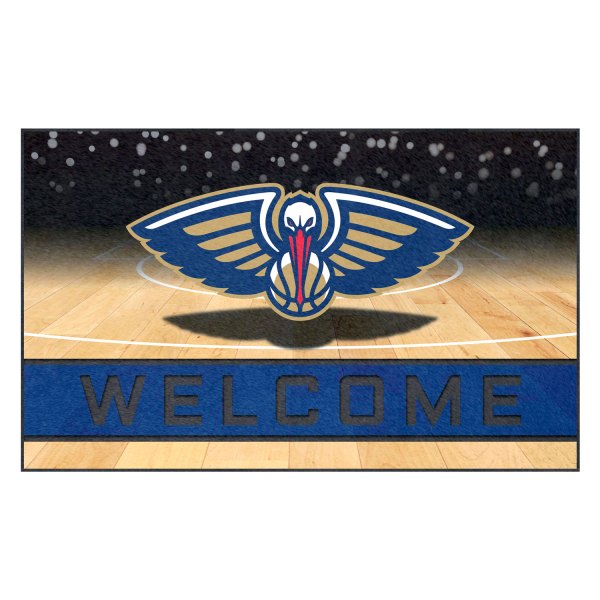 FanMats® - New Orleans Pelicans 18" x 30" Crumb Rubber Door Mat with "Pelican Basketball" Logo
