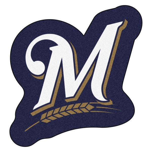FanMats® - Milwaukee Brewers 36" x 48" Mascot Floor Mat with "M with Wheat" Logo