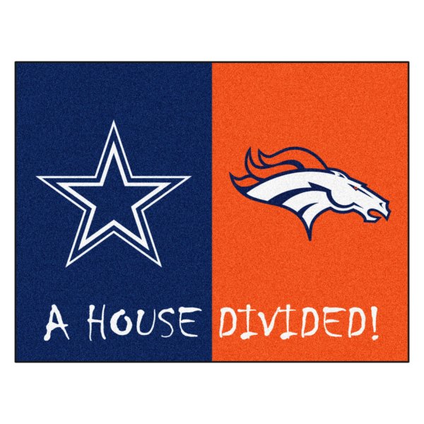FanMats® - Dallas Cowboys/Denver Broncos 33.75" x 42.5" Nylon Face House Divided Floor Mat