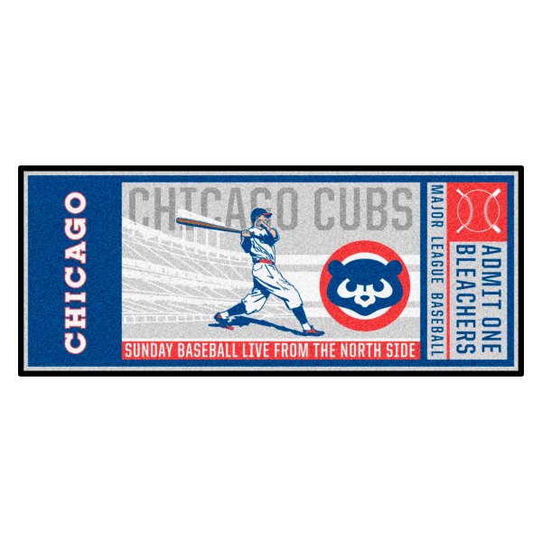 FanMats® - Cooperstown Retro Collection 1990 Chicago Cubs 30" x 72" Nylon Face Retro Ticket Runner Mat