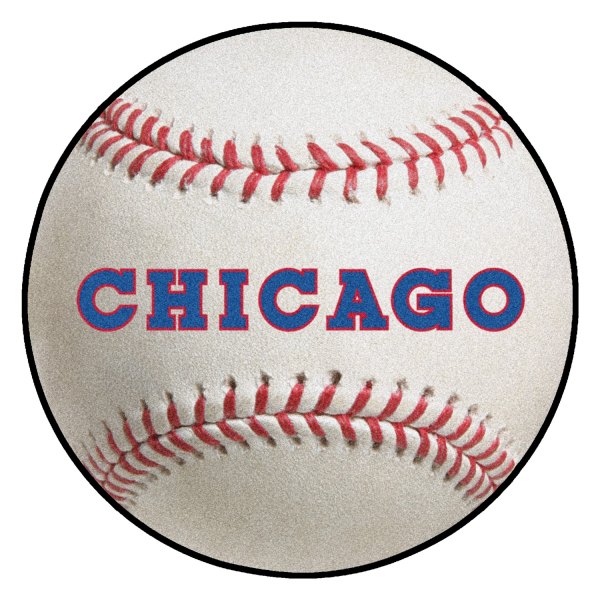 FanMats® - Cooperstown Retro Collection 1990 Chicago Cubs Baseball Mat 27" Dia Nylon Face Retro Baseball Ball Floor Mat