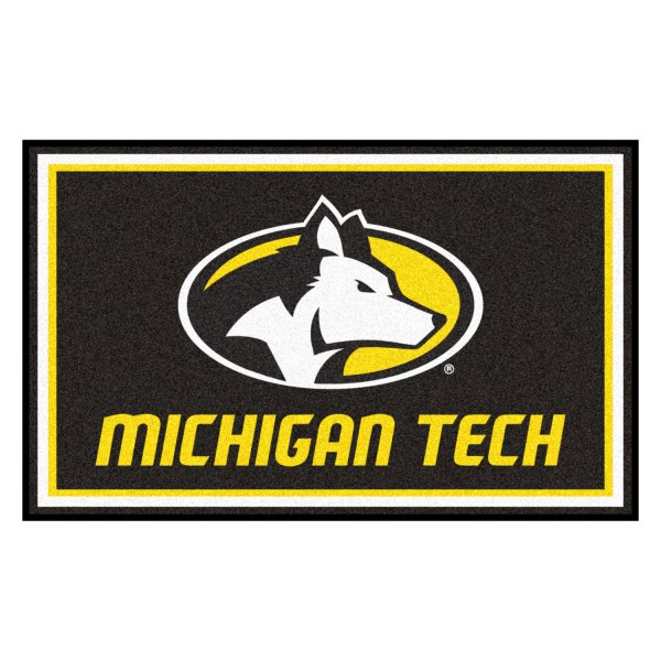 FanMats® - Michigan Tech University 48" x 72" Nylon Face Ultra Plush Floor Rug with "Husky" Logo & Wordmark
