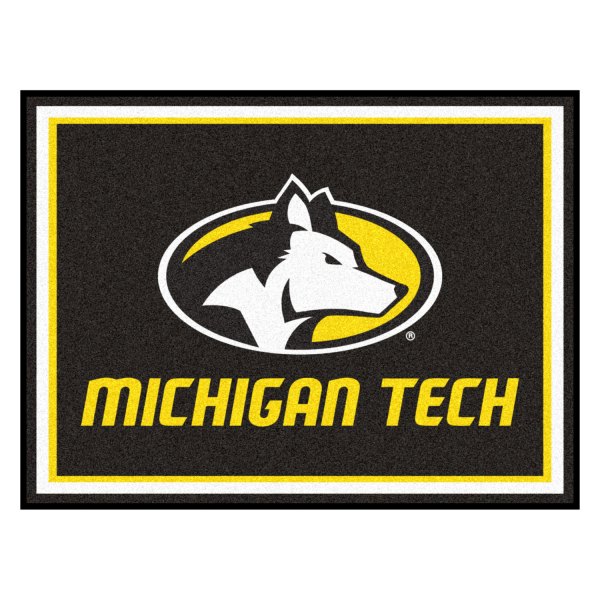 FanMats® - Michigan Tech University 96" x 120" Nylon Face Ultra Plush Floor Rug with "Husky" Logo & Wordmark