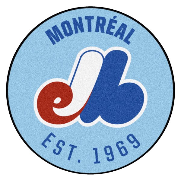 FanMats® - Cooperstown Retro Collection 1990 Montreal Expos 27.6" Dia Nylon Face Starter Mat