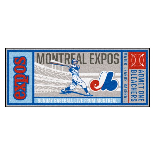 FanMats® - Cooperstown Retro Collection 1990 Montreal Expos 30" x 72" Nylon Face Retro Ticket Runner Mat