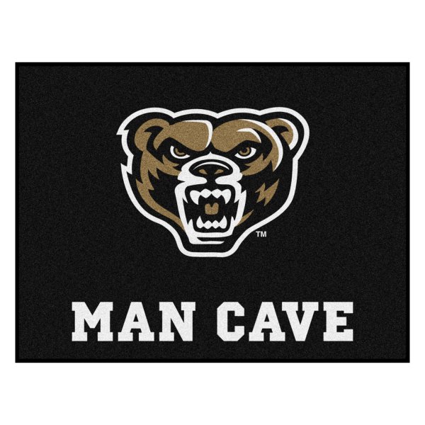 FanMats® - Oakland University 33.75" x 42.5" Nylon Face Man Cave All-Star Floor Mat with "Grizzly Bear" Logo