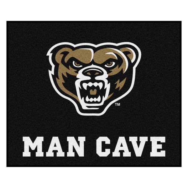 FanMats® - Oakland University 60" x 72" Nylon Face Man Cave Tailgater Mat with "Grizzly Bear" Logo
