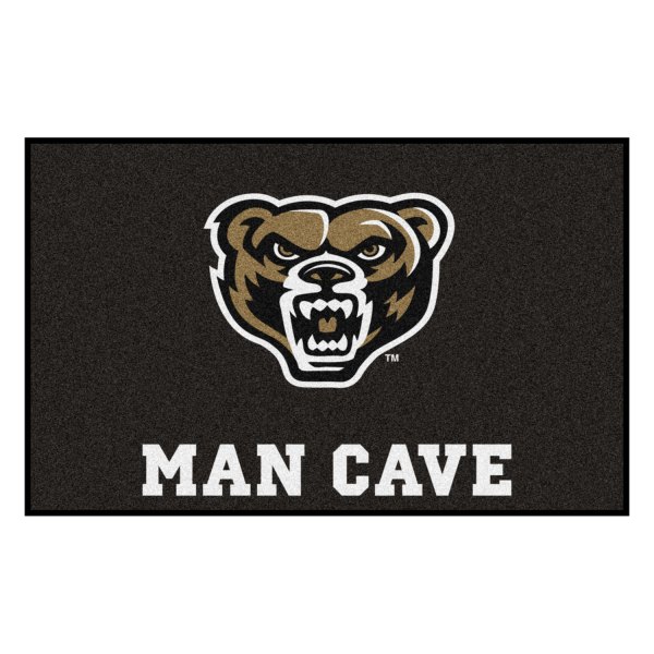 FanMats® - Oakland University 60" x 96" Nylon Face Man Cave Ulti-Mat with "Grizzly Bear" Logo
