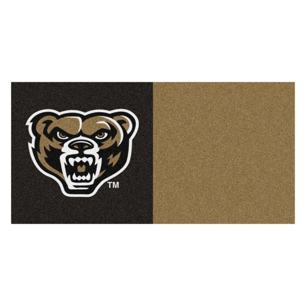 FanMats® - Oakland University 18" x 18" Nylon Face Team Carpet Tiles with "Grizzly Bear" Logo