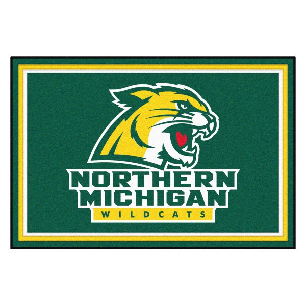 FanMats® - Northern Michigan University 60" x 96" Nylon Face Ultra Plush Floor Rug with "Wildcat" Logo & Wordmark