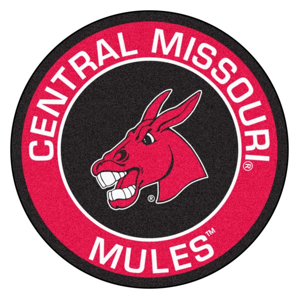 FanMats® - University of Central Missouri 27" Dia Nylon Face Floor Mat with "Mule & UCM" Logo