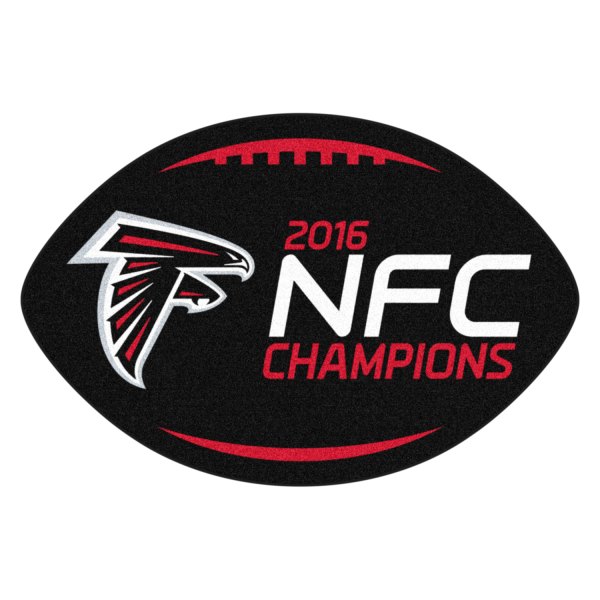 FanMats® - Atlanta Falcons 20.5" x 32.5" Nylon Face Football Ball Floor Mat with 2016 NFC Champions Logo