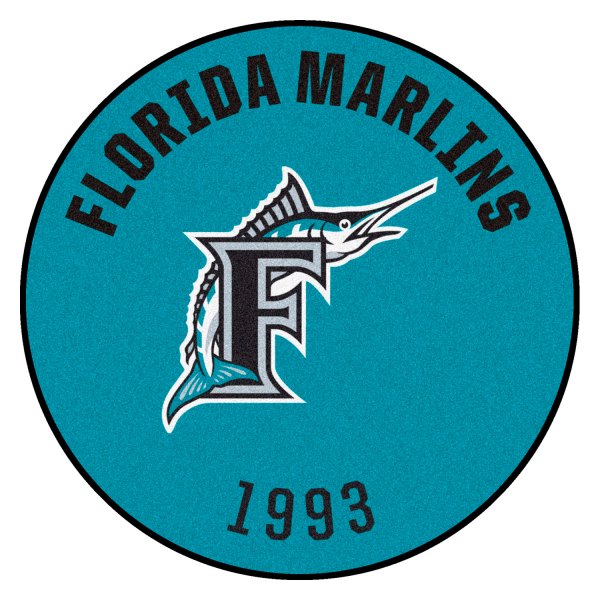 FanMats® - Cooperstown Retro Collection 1993 Florida Marlins 27.6" Dia Nylon Face Starter Mat
