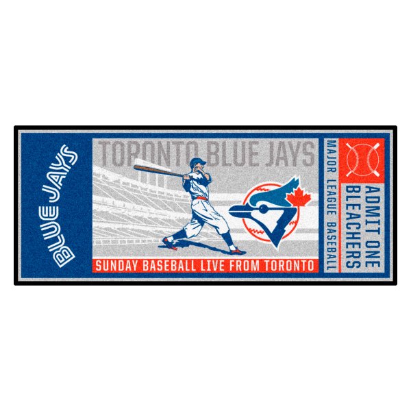 FanMats® - Cooperstown Retro Collection 1993 Toronto Blue Jays 30" x 72" Nylon Face Retro Ticket Runner Mat