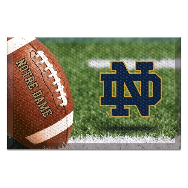FanMats® - Notre Dame 19" x 30" Rubber Scraper Door Mat with "ND" Logo