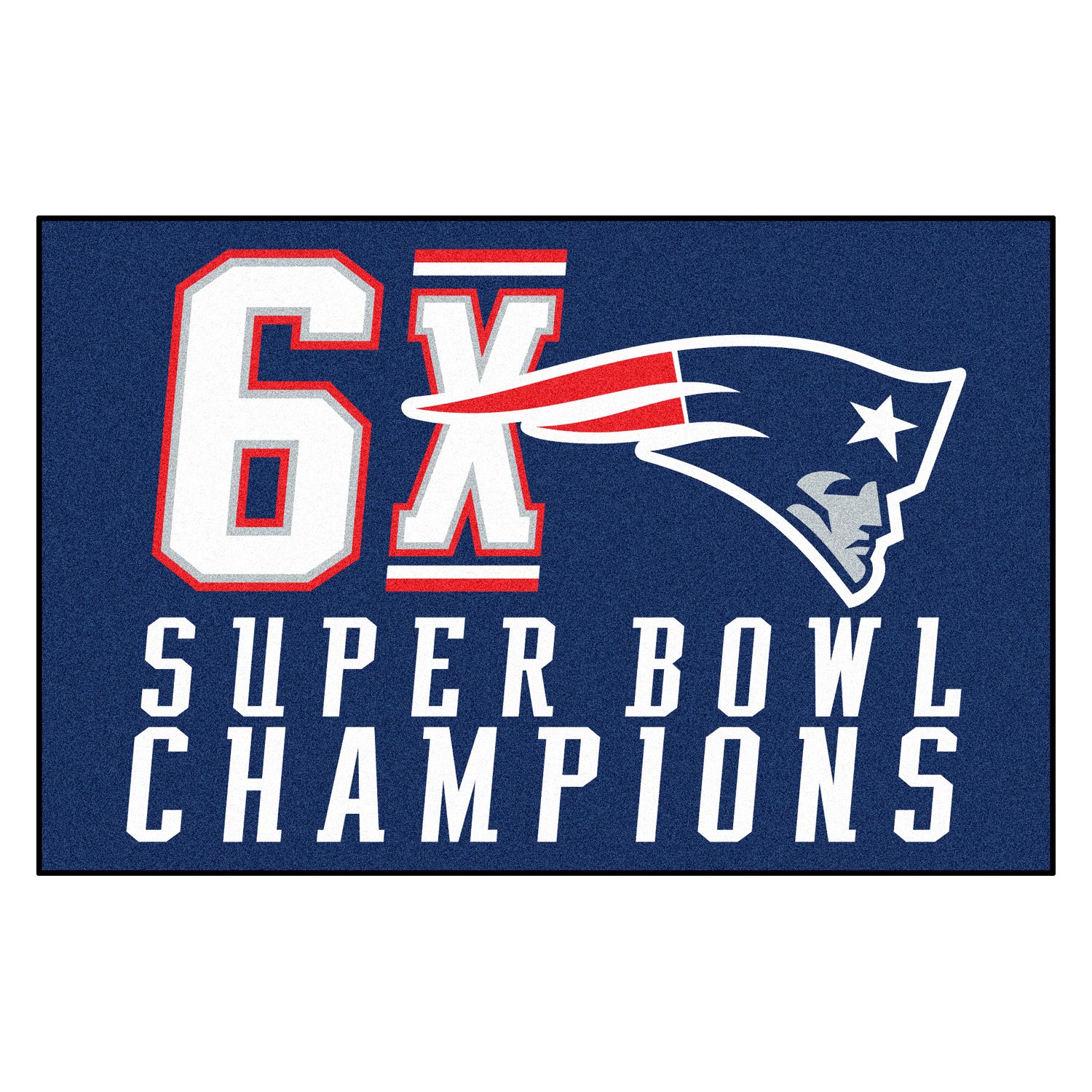 FanMats® 22273 - New England Patriots 19 x 30 Nylon Face Starter Mat with  6X Super Bowl Champions Logo 