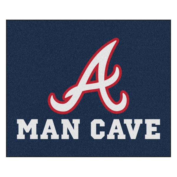 FanMats® - Atlanta Braves 60" x 72" Nylon Face Man Cave Tailgater Mat with "Braves Script with Tomahawk" Logo