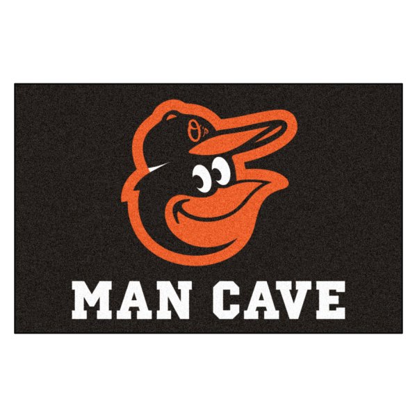 FanMats® - Baltimore Orioles 19" x 30" Nylon Face Man Cave Starter Mat with "Cartoon Bird" Logo