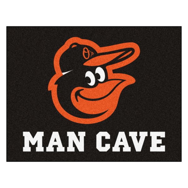 FanMats® - Baltimore Orioles 33.75" x 42.5" Nylon Face Man Cave All-Star Floor Mat with "Cartoon Bird" Logo