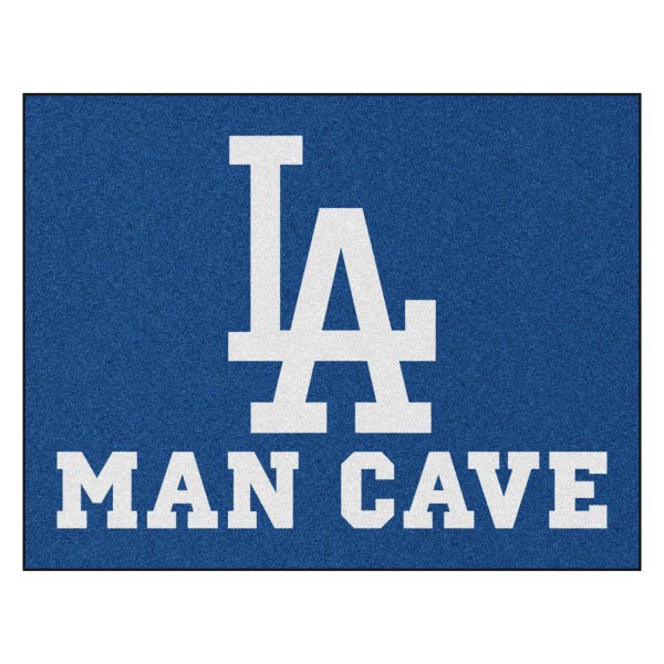 FanMats® - Los Angeles Dodgers 33.75" x 42.5" Nylon Face Man Cave All-Star Floor Mat with "Script Dodgers with Baseball" Logo