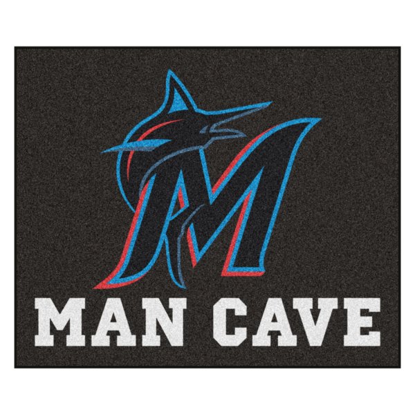 FanMats® - Miami Marlins 60" x 72" Nylon Face Man Cave Tailgater Mat with "M" Logo