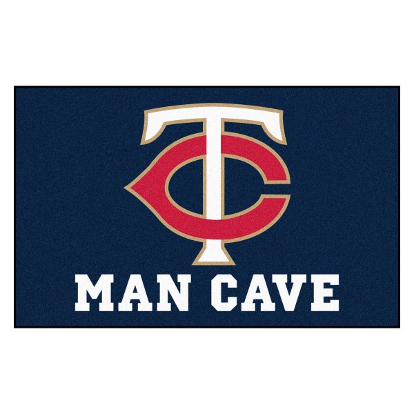 FanMats® - Minnesota Twins 60" x 96" Nylon Face Man Cave Ulti-Mat with "Circular Minnesota Twins" Logo