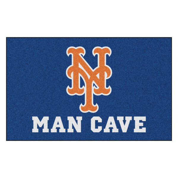 FanMats® - New York Mets 60" x 96" Nylon Face Man Cave Ulti-Mat with "Circular Baseball with Script Mets" Logo